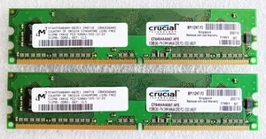 2 Micron Crucial 512MB DDR2 Desktop DIMM RAM Memory 667MHz 1Rx16 PC2-5300U - Picture 1 of 2