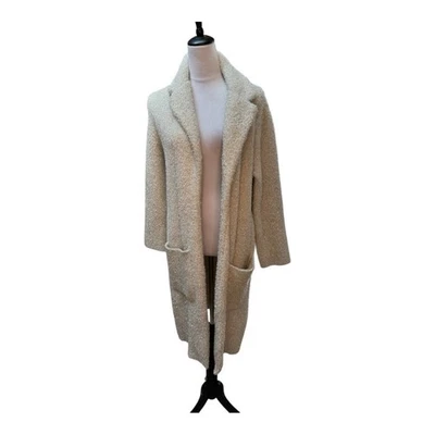 Пальто-пылесос Alfani кремовое белое золото мишура праздничное праздничное открытое спереди размер S - Изображение 1 из 4