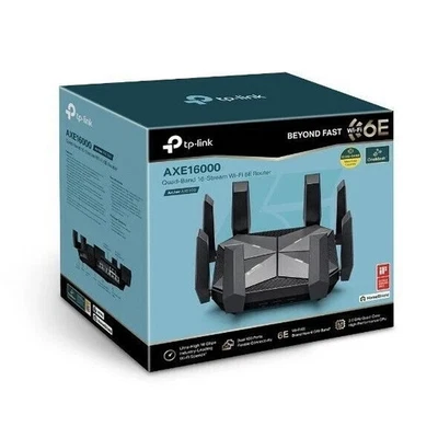 TP-Link AXE16000 Quad-Band WiFi 6E Router (Archer AXE300) Dual 10G-Brand New - Image 1 of 4