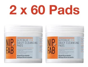 Nip+Fab Glycolic Fix Daily Cleansing Pads 2 x 60 Pads - NEW & SEALED - Picture 1 of 9