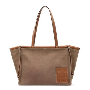LOEWE Cushion tote shoulder bag canvas mocha brown pink brown bg25669 - Picture 1 of 8
