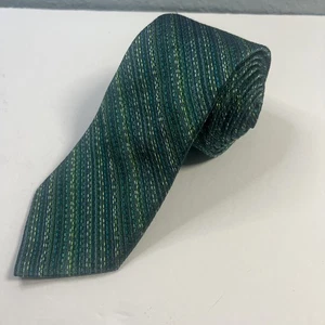 TED BAKER LONDON Green Striped Silk Tie Made In USA 61"-3.5" - Picture 1 of 5