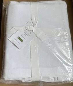 Pottery Barn Essentials Leinen Baumwolle Bett Rock 18" weiß California King NEU - Bild 1 von 3