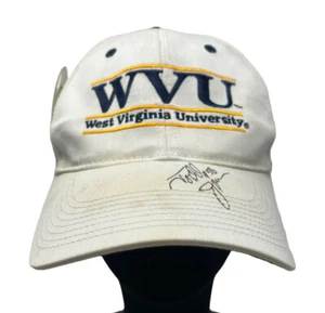 WVU West Virginia Mountaineers Split Bar Hat Cap Vintage Todd James Autographed - Picture 1 of 12