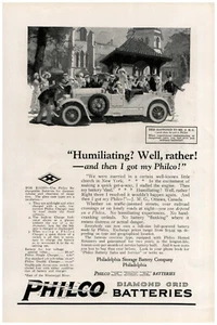 Philco Diamond Grid Batterien demütigend von 1924? Altes Auto Original Printanzeige   - Bild 1 von 2