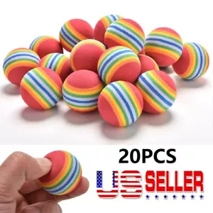 20Pcs Foam Sponge Golf Training Soft Balls Elastic Indoor Practice Rainbow USA - Picture 1 of 12