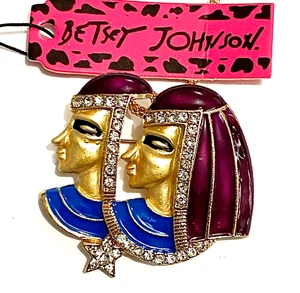 EGYPTIAN ENAMEL AND CRYSTAL PENDANT 38mm BETSEY JOHNSON "NEW" AUZ SELLER B35 - Picture 1 of 4