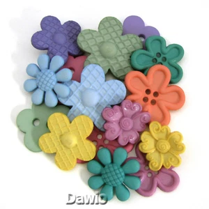 Flores flores hermosos colores aprox. 15 botones por paquete Patchwork manualidades (2-3 cm) - Imagen 1 de 1