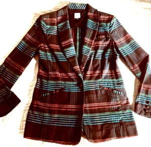 1990's Cabi Women MEDIUM Black Blazer Black Plaid Sports Coat Jacket Y2K VTG - Picture 1 of 18