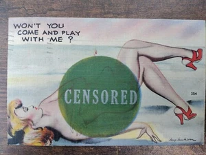 Tarjeta postal sexy 1945 mujeres ¿No vendrás a jugar conmigo?  Arte de Jay Jackson #354 - Imagen 1 de 10