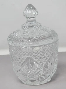 Vintage Klar Pressglas Zucker/Süßigkeiten Schale mit Deckel Made in USA - Bild 1 von 13