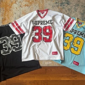 SUPREME SS25 BANDANA FOOTBALL JERSEY PAISLEY BLACK WHITE BLUE S-XL - Picture 1 of 13