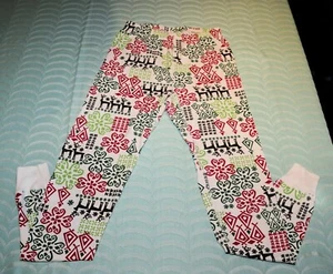 Junior Girls Christmas Pajama PJ Pant Size XS/S Cotton Jersey Reindeer Snowflake - Picture 1 of 7