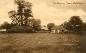 GEDRUCKTE POSTKARTE DES BOWLING GREEN, WELSHPOOL, MONTGOMERYSHIRE, WALES - Bild 1 von 2