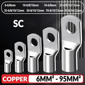 Battery Copper Crimp Terminals Cable Lug Eyelet Wire Ring Connector 6MM² - 95MM² - Picture 1 of 33