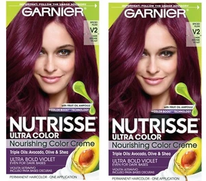 Garnier Nutrisse Ultra Color Hair Dye, Spiced Plum V2 Dark Intense Violet Lot - Picture 1 of 4
