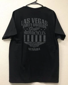 Harley Davidson Las Vegas Distressed Upwing Schwarz Herren T-Shirt Neu mit Etikett - Bild 1 von 9