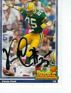 VINNIE CLARK 1991 FIRMADA CUBIERTA SUPERIOR #645 - EMPACADORES GREEN BAY - Imagen 1 de 1