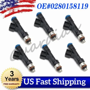 6 PIEZAS Nuevo Inyector de Combustible 0280158119 para Jeep Dodge Wrangler Chrysler 3.3L 3.8L - Imagen 1 de 12