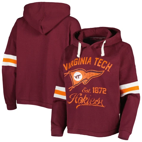 Women's Pressbox Maroon Virginia Tech Hokies Super Pennant Pullover Hoodie Cover
