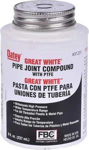 31231 Pipe Joint Compound, 8 Oz, White - Picture 1 of 6
