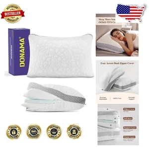 Customizable 3-Layer Bed Pillow with Removable Microfiber Cover - 20"x26" - Picture 1 of 8