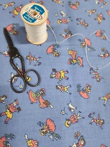 1FQ Reproduction Vintage Design Blue Juvenile From the Attic Cotton Quilt Fabric - Picture 1 of 4