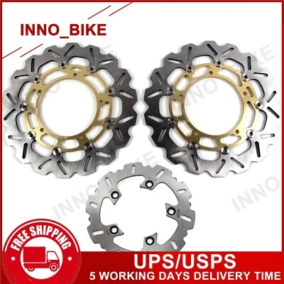 Arashi Front Rear Brake Rotors Disc For Yamaha YZF R1 2007-2014 YZF R6 2005-2016 - Image 1 of 2