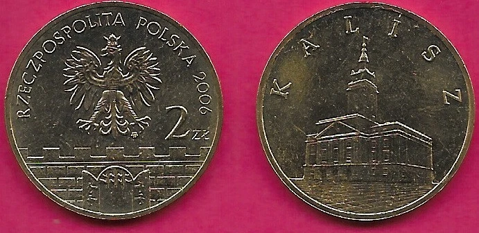 POLAND 2 ZLOTE 2006 UNC 1 YEAR TYPE,KALISZ CITY HALL (KALISCH) IS A CITY IN CENT - Image 1 of 1