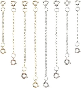 8x Gold Silver Chain Extenders 4 Sizes for Necklace Bracelet Jewellery - Picture 1 of 5