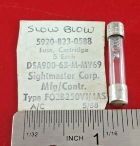 SIGHTMASTER F02B250V1/4AS MILSPEC 250V 0,250A SICHERUNG MIL-F-15160/2 - Bild 1 von 2