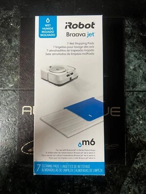 New Pack Of 7 iRobot 4632824 White Braava Jet M6 Replacement Wet Mopping Pads - Image 1 of 4
