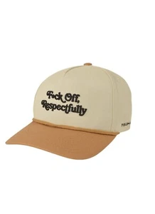 F Off Respectfully Field Grade Corded Twill Sand Trucker Adjustable Hat Cap - Picture 1 of 6
