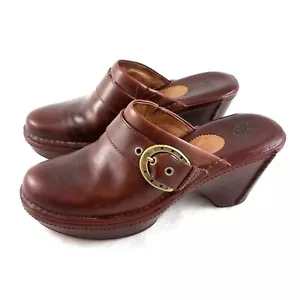 Ariat Brown Leather Clogs Slip On Shoes Buckle Accents Womens 9 B Style 22231 - Picture 1 of 8