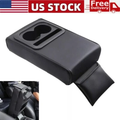 Car Auto Center Console Pillow Armrest Cover Cushion With Storage Box Cup Holder - Image 1 of 4
