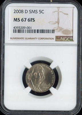 2008-D Jefferson Nickel NGC MS67 6FS SMS Quality - Image 1 of 2