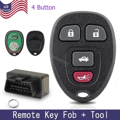 4-кнопочный дистанционный автомобильный брелок + программатор инструмент для 2011 - 2016 Chevrolet Impala - Изображение 1 из 4