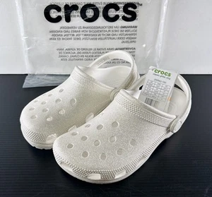 CROCS Classic Glitter Clog Sandal White - New Women's Size 7 - Womens 7 US - Picture 1 of 6
