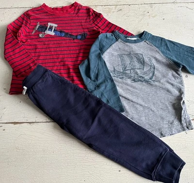 Boy's HANNA ANDERSSON Size 100 (4) Joggers + Long Sleeve Shirt Lot - Image 1 of 2