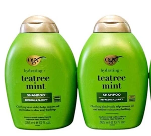 (2) OGX Feuchtigkeitsspendendes + Teatree Minze Shampoo 13 Oz. Teebaum - Bild 1 von 2