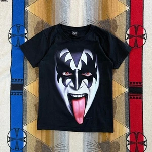 Vintage Y2K KISS Rock Band Big Face Double Sided T-Shirt Size Small Metal - Picture 1 of 5