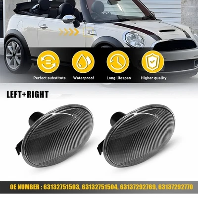 Clear Lens Front Side Marker Light Housings For 06-2014 Mini Cooper 2nd Gen R55 - Image 1 of 4