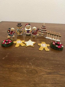 Gingerbread Family Christmas Figurine Ornament Set Cookie Theme Holiday Decor 11 - Picture 1 of 3