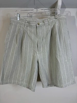 Pantalones Cortos Chinos De Colección Duck Head Caqui Rayas Plisados 36 8 En Entrepierna Foto 1 de 4