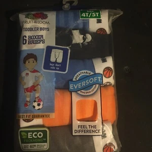 Fruit of the Loom Toddler Boys' Boxer, Cotton - 6 Pack - Assorted, Size 4T-5T - Picture 1 of 2