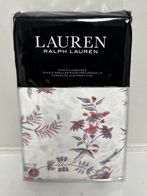 Ralph Lauren MADDIE BLOSSOM 2 fundas de almohada King crema multi floral $85 venta al por menor nuevas con etiquetas Foto 1 de 4