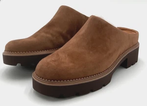 VIONIC Fairfax Women's Size 9.5 Hazelnut Brown Waxed Suede Clogs NIB - Picture 1 of 10
