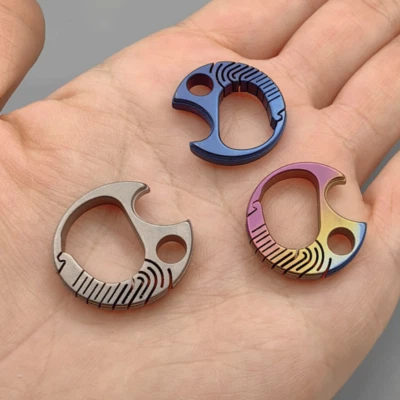 New Mini Titanium Keychain Carabiner Opener Outdoor Travel Size Hanging Buckle - Image 1 of 4