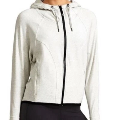 Athleta Sentry Anorak Hoodie Full Zip Thumbholes Drawstring Women's Large Cream - Image 1 of 4