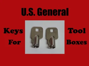 U.S. GENERAL SET OF 2 KEYS 0001 - 1987 TUBULAR TOOL BOX KEY FREE SHIPPING - Picture 1 of 1